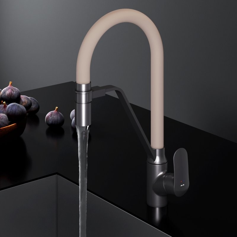 Смеситель для кухни AM.PM Like F8007826 с гибким изливом, бежевый