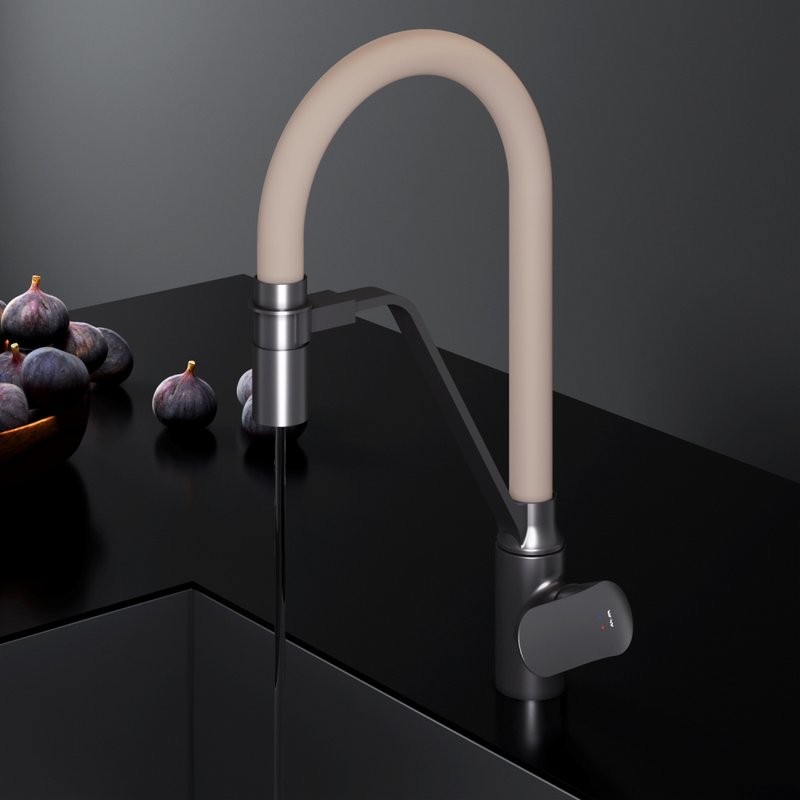 Смеситель для кухни AM.PM Like F8007826 с гибким изливом, бежевый