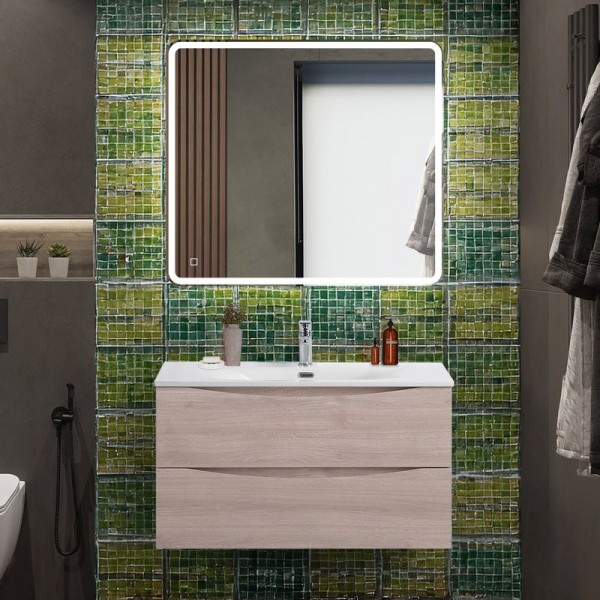 Мебель для ванной комнаты BelBagno Marino-cer-n 90 подвесная, rovere grigio