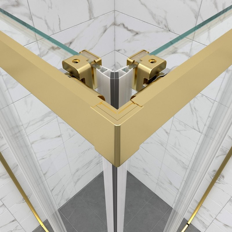 Душевой уголок Triton Фикс Голд Щ0000077403 90х90 см с поддоном, профиль матовое золото