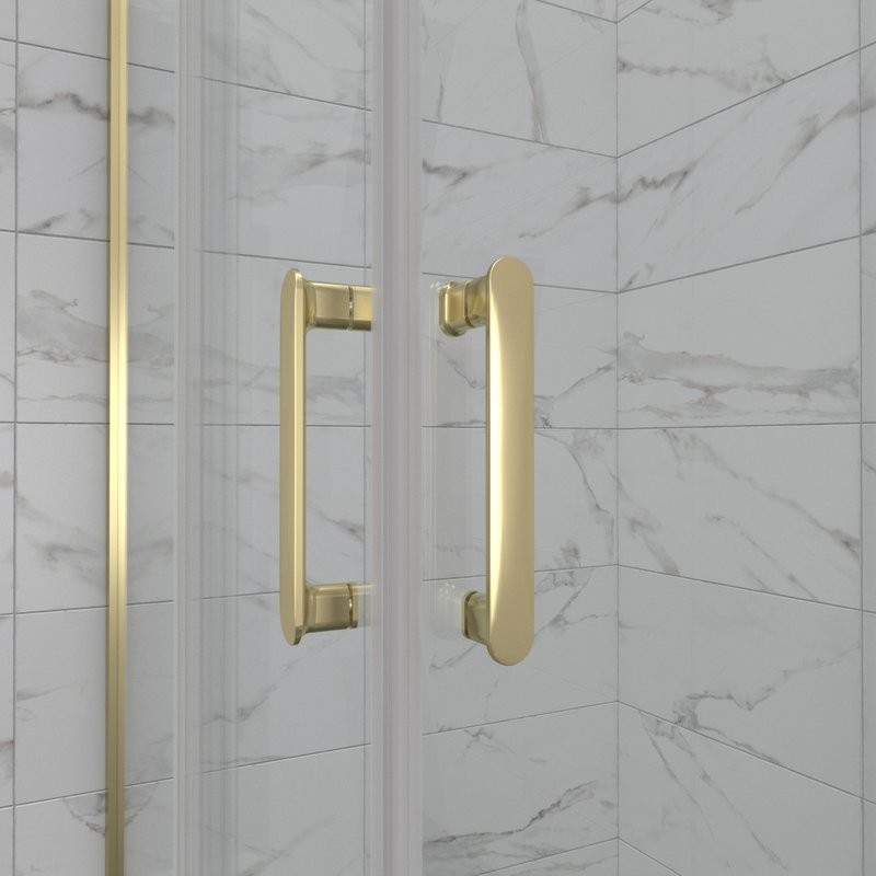 Душевой уголок Triton Фикс Голд Щ0000077403 90х90 см с поддоном, профиль матовое золото