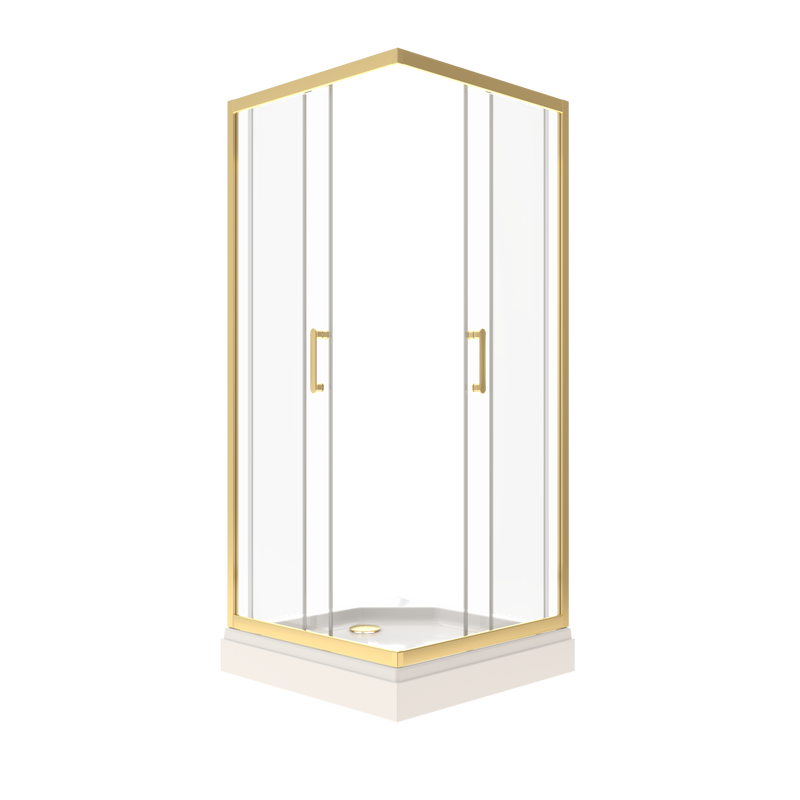 Душевой уголок Triton Фикс Голд Щ0000077403 90х90 см с поддоном, профиль матовое золото