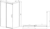 Душевой уголок Vincea Dice VSR-4D8013CLB 130х80 см, профиль черный