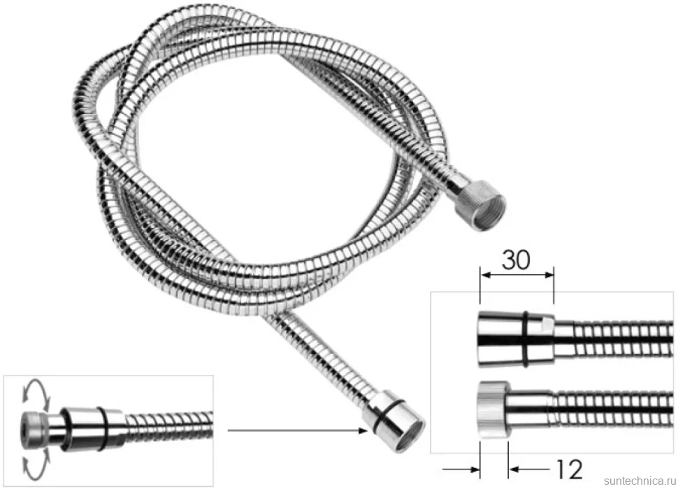 Душевой шланг Remer 333CNDGAT200