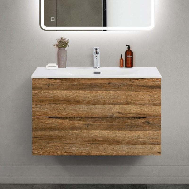 Тумба под раковину BelBagno Marino-cer-mini 80 подвесная, rovere rustico