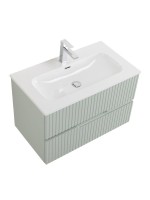 Тумба с раковиной Cezares Duet-n 80 подвесная, 2 ящика, жемчужная зеленая