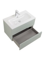 Тумба с раковиной Cezares Duet-n 80 подвесная, 2 ящика, жемчужная зеленая