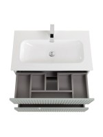 Тумба с раковиной Cezares Duet-n 80 подвесная, 2 ящика, жемчужная зеленая