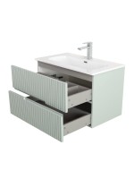 Тумба с раковиной Cezares Duet-n 80 подвесная, 2 ящика, жемчужная зеленая