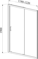 Душевая дверь в нишу Vincea Alpha VDS-3AL120CLB 120 см, стекло прозрачное, черный