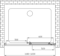 Душевая дверь в нишу Vincea Alpha VDS-3AL120CLB 120 см, стекло прозрачное, черный