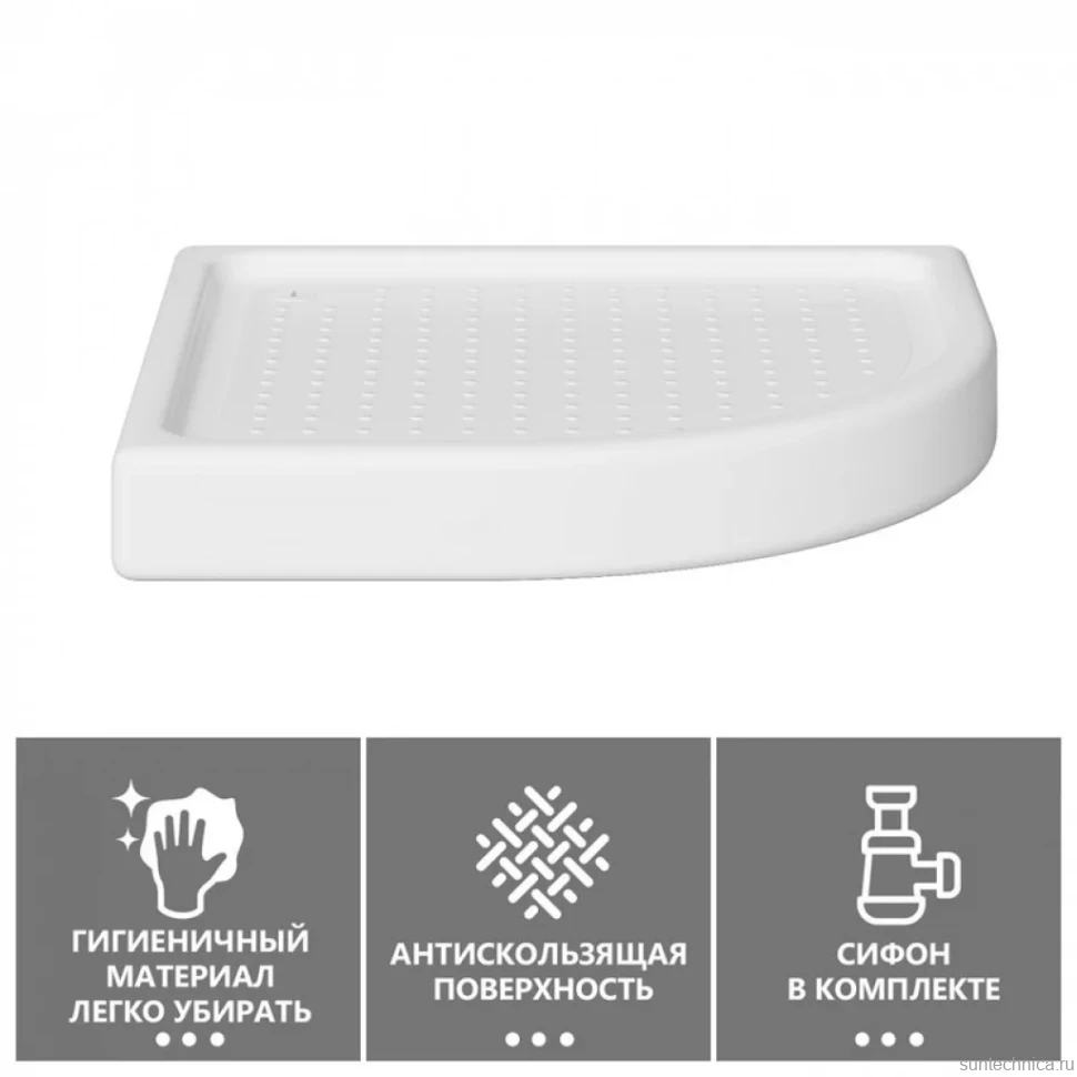 Поддон для душа Abber AD3A080 80x80 четверть круга
