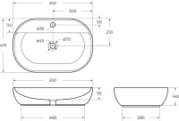 Накладная раковина BelBagno BB1346 накладная