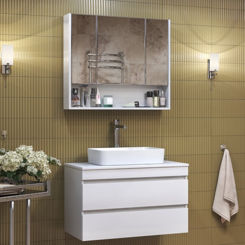 Мебель для ванной комнаты Vigo Urban 80 подвесная, белая, раковина Urban 50