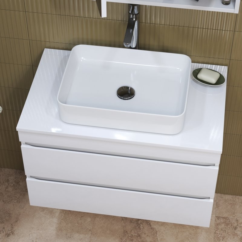 Мебель для ванной комнаты Vigo Urban 80 подвесная, белая, раковина Urban 50