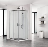 Душевой уголок AQUATEK AQ ARI KV 10020BL 100х100 см, черный матовый профиль