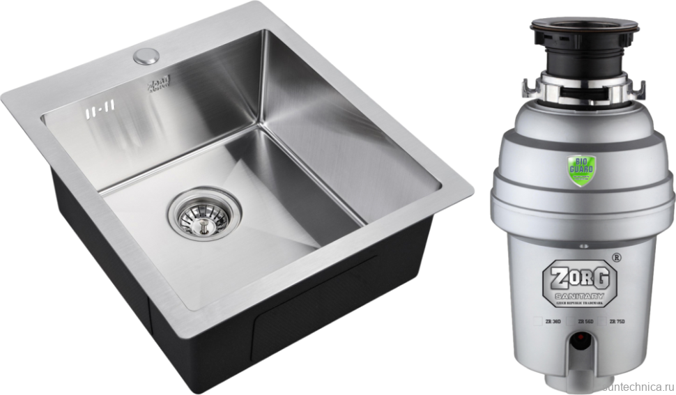 Комплект Мойка Zorg Inox R 4551 + Измельчитель Inox D