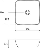 Накладная раковина Ravak Uni 380 B Slim