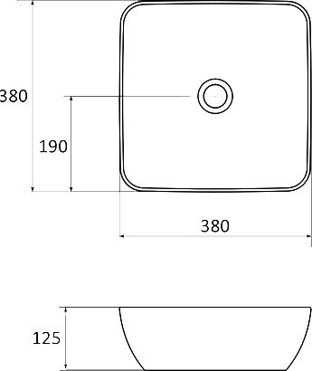 Накладная раковина Ravak Uni 380 B Slim