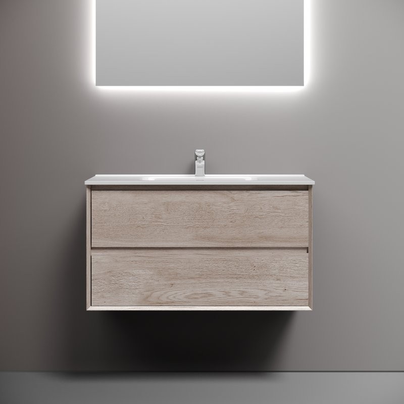 Тумба под раковину Sancos подвесная Marmi 2.0 90 Дуб галифакс натуральный MR2.090EG