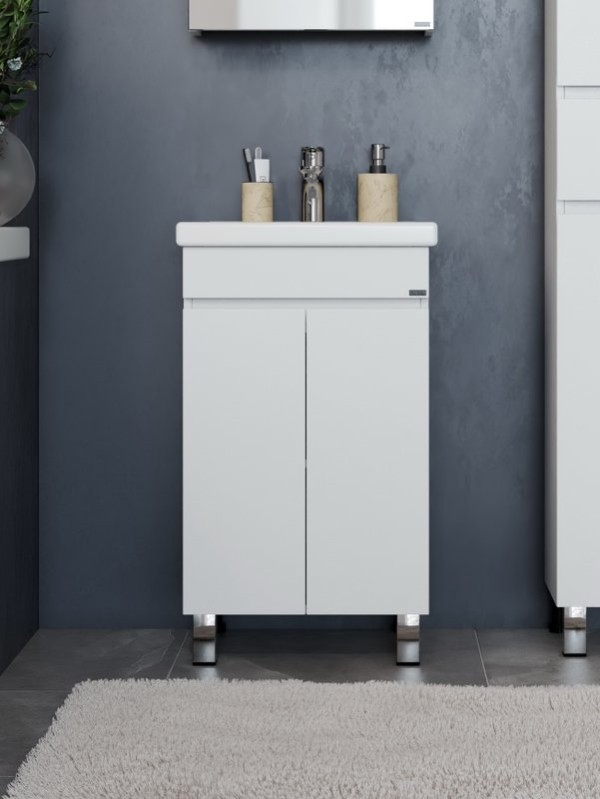 Тумба с раковиной СаНта Марс 50 напольная, с дверками