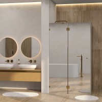 Душевой уголок Wasserkraft Ems 76H10L-MR 120х100 см, стекло зеркальное, фурнитура золото