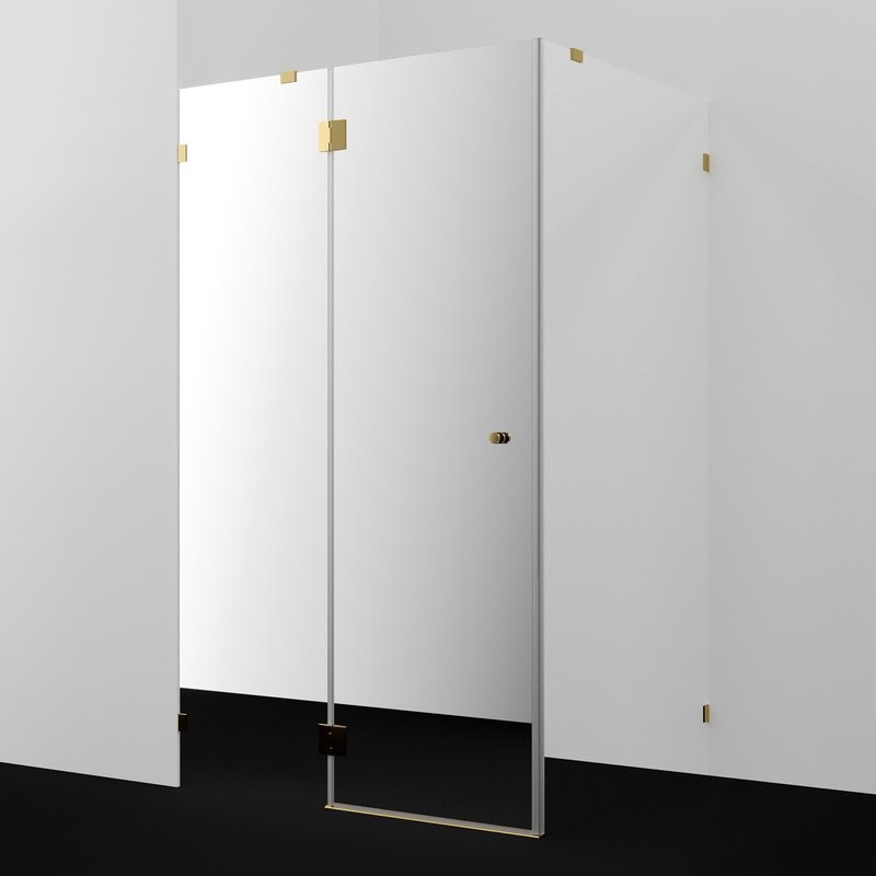 Душевой уголок Wasserkraft Ems 76H10L-MR 120х100 см, стекло зеркальное, фурнитура золото