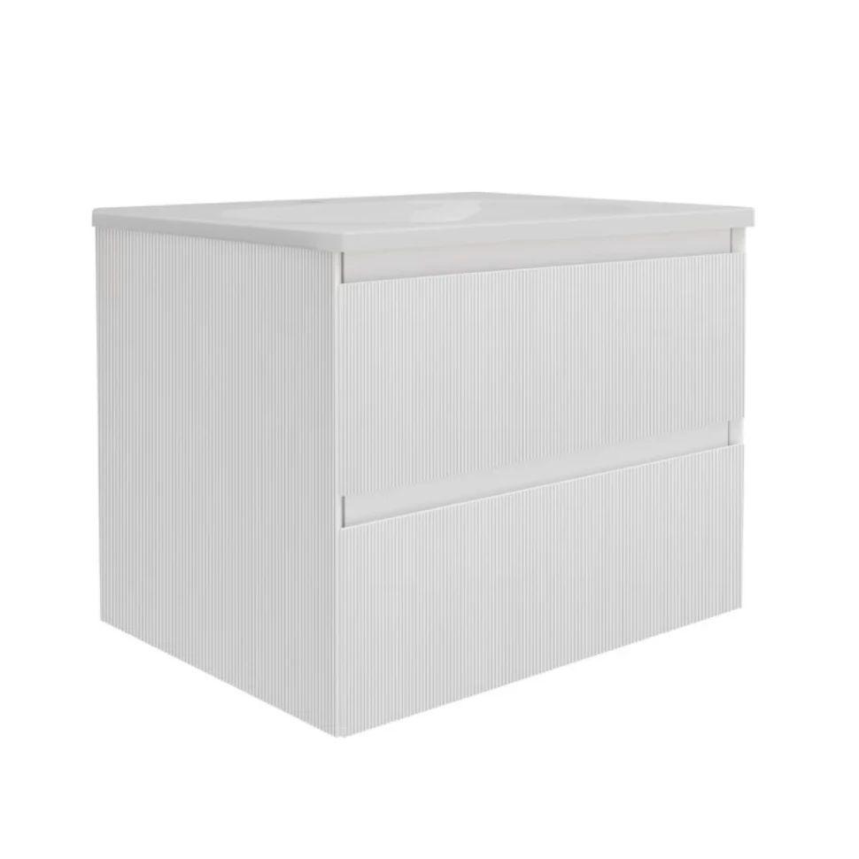 Тумба с раковиной Vincea Welle 60 m.white soft-touch, раковина VCB-4H600W белая