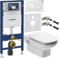 Комплект Унитаз подвесной Roca Dama senso + Крышка Dama Senso ZRU9000040 + Инсталляция Geberit Duofix UP 320 111.300.00.5 + Кнопка Sigma 01 115.770.11.5 белая + Крепления 111.815.00.1 к стене + Звукоизоляция