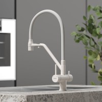 Смеситель для кухни Sancos Dora SC4003MW с гибким изливом, матовый белый