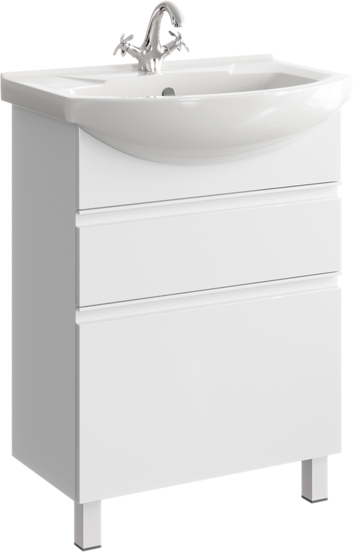 Тумба с раковиной Aqwella Rodos 65 напольная, белая