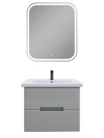 Мебель для ванной комнаты SanStar Ориана 60 подвесная, серая, раковина Santek Миранда 60