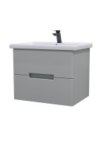 Мебель для ванной комнаты SanStar Ориана 60 подвесная, серая, раковина Santek Миранда 60