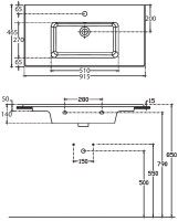 Мебельная раковина Allen Brau Fantasy Flat 92x47, без перелива, белая
