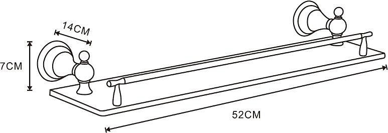 Полка под зеркало AZARIO Elvia AZ-91103G 52 см, стеклянная