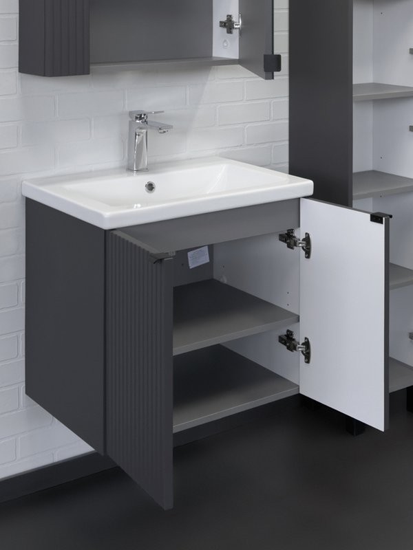 Мебель для ванной комнаты Comforty Лима 60П подвесная, антрацит