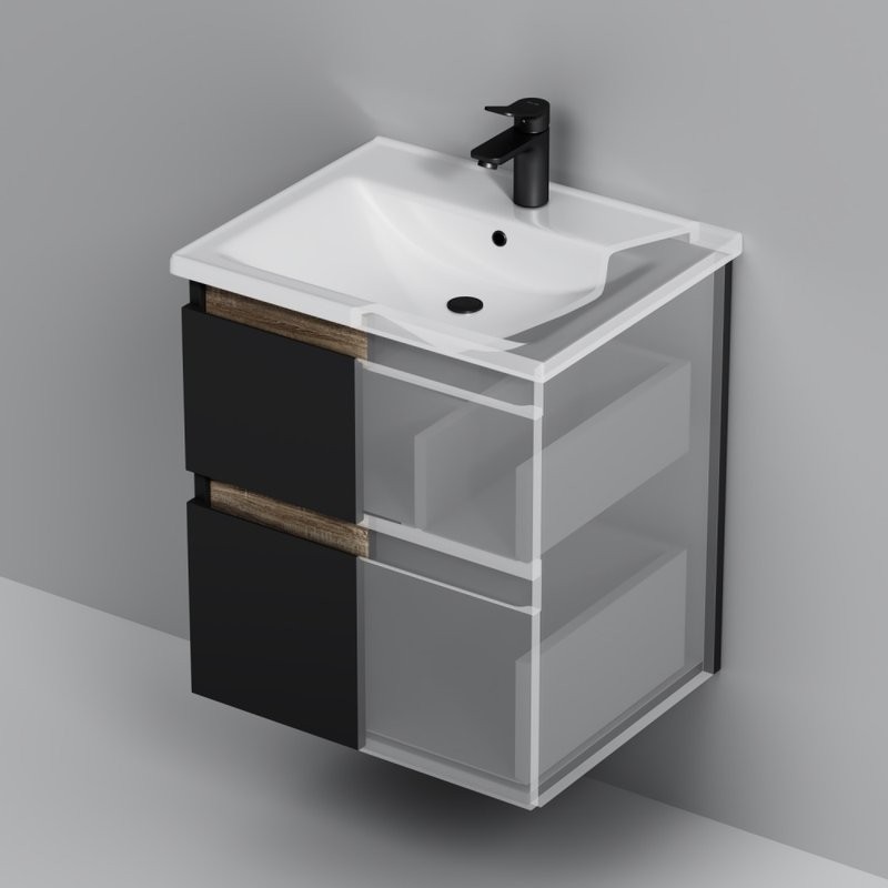 Мебель для ванной комнаты AM.PM X-Joy 55 подвесная, черная матовая