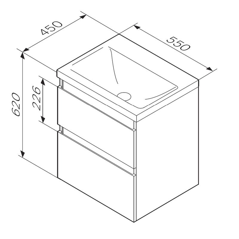 Мебель для ванной комнаты AM.PM X-Joy 55 подвесная, черная матовая