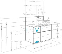 Тумба с раковиной AQUATON Мишель 80 дуб рустикальный, раковина Лола 60