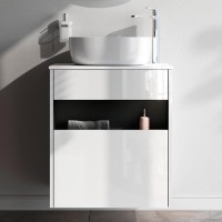 Тумба с раковиной AM.PM Func 60 белый глянец, со столешницей, раковина M8FWCC30430WG