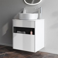 Тумба с раковиной AM.PM Func 60 белый глянец, со столешницей, раковина M8FWCC30430WG