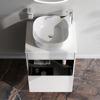 Тумба с раковиной AM.PM Func 60 белый глянец, со столешницей, раковина M8FWCC30430WG