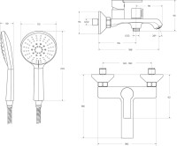 Смеситель для ванны с душем BelBagno Aurora VASM-CRM