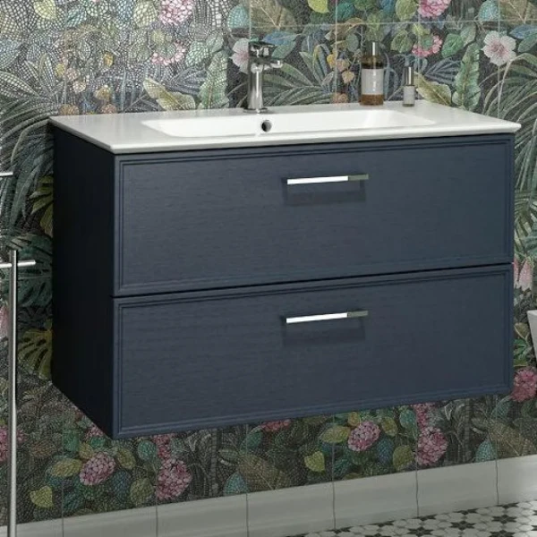 Тумба с раковиной KERAMA MARAZZI Piano Classic 75 подвесная, ясень синий матовый
