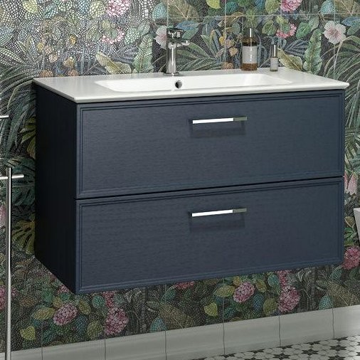 Тумба с раковиной KERAMA MARAZZI Piano Classic 75 подвесная, ясень синий матовый