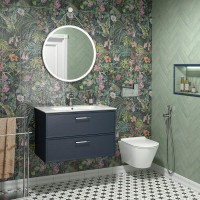 Тумба с раковиной KERAMA MARAZZI Piano Classic 75 подвесная, ясень синий матовый