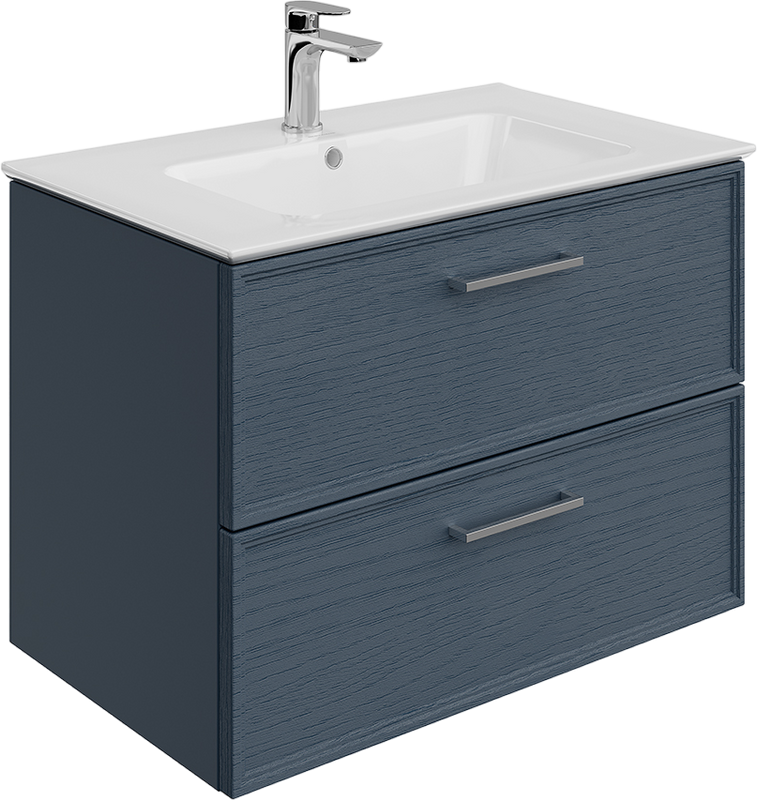 Тумба с раковиной KERAMA MARAZZI Piano Classic 75 подвесная, ясень синий матовый