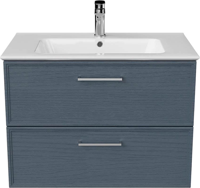 Тумба с раковиной KERAMA MARAZZI Piano Classic 75 подвесная, ясень синий матовый