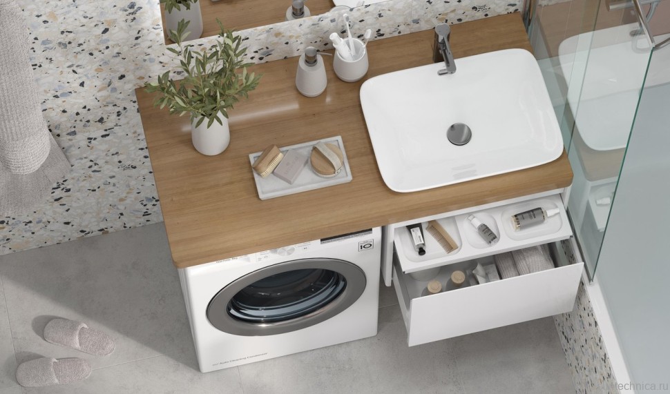 Тумба с раковиной Velvex Klaufs 56*60.1Y R под стиральную машину