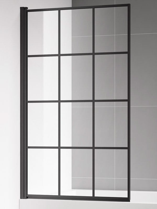 Шторка на ванну AQUAme AQM2858-L 80х140, профиль черный матовый